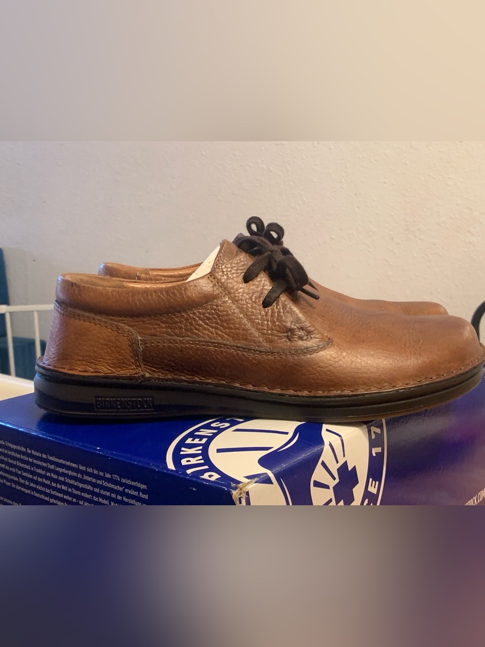 Birkenstock Men's Memphis Brown Leather Lace-Up Oxfords